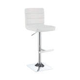 Coaster Bianca Upholstered Adjustable Bar Stools White and Chrome (Set of 2) Model 120694